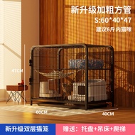 กรงแมวสองชั้นแบบบูรณาการที่กว้างขวางสําหรับใช้ในบ้านวิลล่าเสมือนในร่มห้องน้ําสัตว์เลี้ยงพื้นที่นั่งเ