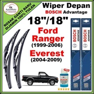 Ford Ranger (1999-2006) / Ford Everest (2004-2009)   - Bosch Advantage Wiper Blade BA18 + BA18