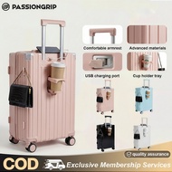 PassionGrip luggage travel bag 20/24inch USB Charging/Cup Holder/Waterproof Suitcase Hand carry 7kg