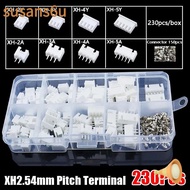 SUSAN 230Pcs 2.54mm Pitch Terminal, Male And Female 2p 3p 4p 5pin Pin Connector, XH2.54 Housing Kit 