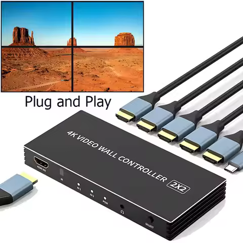 4k 2x2 HDMI Video Wall Controller 4 Channel TV Video Splicer 1X2 1X4 2x2 1x3 3x1 Multi Screen Splici