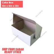 [SABAH READY STOCK] 10 pcs White Cake Box 4x6x3
