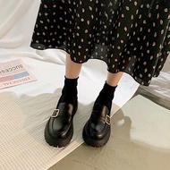 YK8 Black small leather shoes women's 2020 new style wild British College style one foot soft bottom