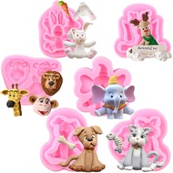 3D Animals Elephant Dog Rabbit Silicone Mold Cake Baking Fondant Chocolate Mould Cake Decorating Too