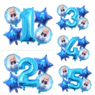 READY STOCK - 5pcs The Baby Boss Party Package Boss baby balloon decoration set House party kids bir