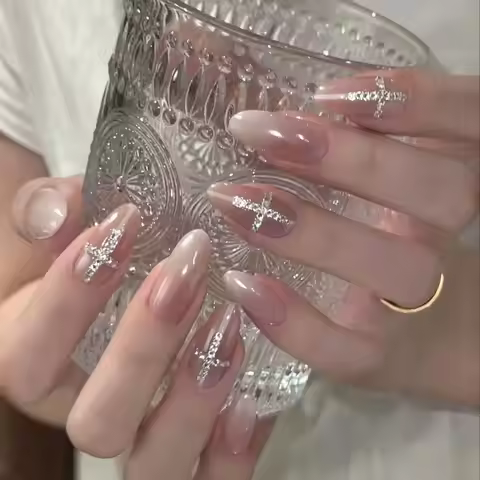 Liya Ring Manicure 1.5mm Square Zircon Nail Art Decorations Champagne Flat Bottom Silver Diamond Nai