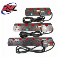 UK (3/4/5/6 GANG) [SIRIM] Extension Plug Adaptor Portable Extension Trailing Socket Extension socket