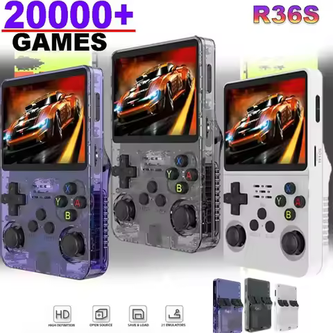 Open Source R36S Retro Game Console - 3.5 Inch IPS Screen, Linux OS, 128GB/256GB Preloaded Games, Po