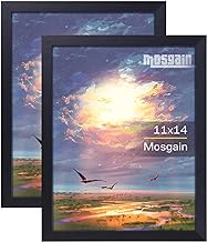 MOSGAIN Black 11x14 Picture Frame Set of 2, High Transparent Picture Frames for 11 x 14 Photo Canvas Collage Poster Certificate Wall Gallery Wall Hanging Photo Frame