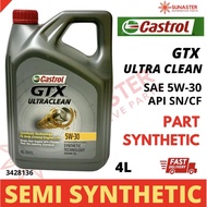 CASTROL GTX Ultraclean 5w-30 4litre Semi Synthetic Minyak Hitam Minyak Pelincir Kereta