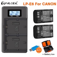 PALO LP-E6 LPE6 LP-E6N Baery  LCD B Charger for Canon EOS 5D Mark II, DS Mark III, 5D Mark IV, 5DS, 5DS R, 6D, 7D, 7D,80