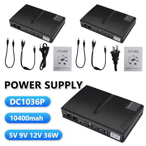 DC1036P DC UPS DC Uninterruptible Power Supply 5V9V12V 36W 10400mah Battery Backup Portable Power Su