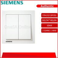 SIEMENS PVC SWITCH 10AX 2GANG 1WAY(5TA13213PC01)