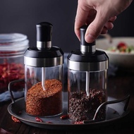 250ml Kitchen Glass Bottle+Spoon Spice Bottle Sow Box Spice Box Micin Pepper Holder Oil Container