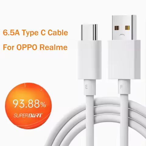 Realme Original Type C Cable 30W 33W 65W 80W 6.5A Super Dart Vooc Charging For Real Me 12 11 10 9 pr