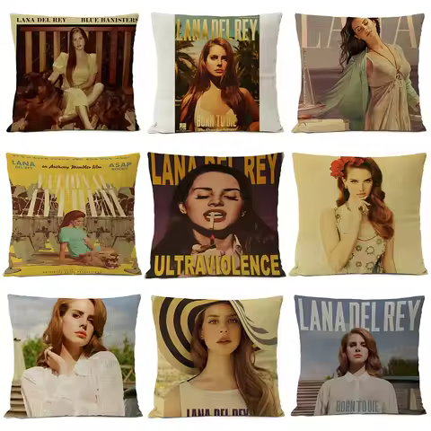 Retro Lana Del Rey Pillow Cover Home Decor Singer Poster Print Cushion Decoration Decorative Sofa Th