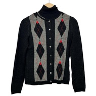 Harrods Top Set gray Light Red Women black argyle Direct from Japan Secondhand