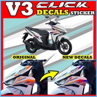 ☼ ♣ ⊕ HONDA CLICK V3 STICKER DECALS /CLICK 125 V3 DECALS / CLICK V3 DECALS / CLICK V3 STICKER / CLI