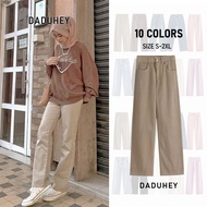 Daduhey  Women's Muslim Style New Retro Loose Straight Jeans Slim All-Matching High Waist Slimming W