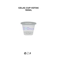 B✉93 GELAS CUP KOTAK 150ML - CUP THINWALL 150 ML - ISI 25 PCS JAKA