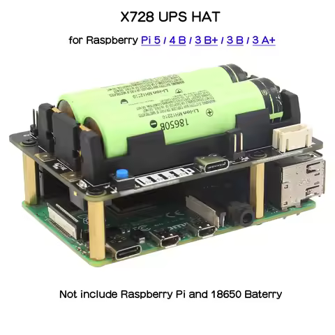 Raspberry Pi UPS HAT, X728 V2.5 Power Mangement Board for Raspberry Pi 5 /4B/3B+/3B
