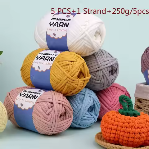 5PCS 250g Crochet Yarn Knitting Yarn Needlework Dyed Lanas For Crochet DIY Craft Hat Dolls Bags Shoe