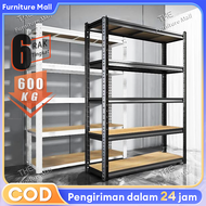 Furniture Rak Besi Susun Rak Besi Siku 5 Susun Rak Gudang Rak Penyimpanan Rak Barang 40x120x180CM