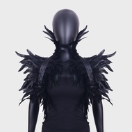 Gothic Feather Shawl Party Prom Performance Chicken Feather Accessories Cloak