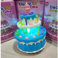 HOT DEALS JS Children's Electric Rotary Birthday Cake Toy with Music Lights