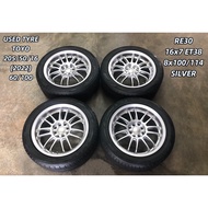 USED RIM RE30 16 INCH WITH TYRE 205/50/16 FOR MYVI ALZA WIRA WAJA PERSONA GEN2 SATRIA NEO VIOS YARIS