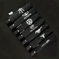 (((Ready Stock) ♞Umbrella Car Logo Car Mercedes-Benz Audi Porsche Car Umbrella Advertising Customized Umbrella Sunshade Dual-use Toyota Umbrella