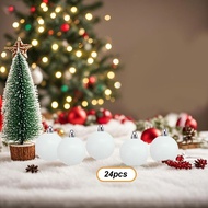 [tenlzsp0bc] 24 Pieces Blank Christmas Ball Ornaments for New Year Indoor Outdoor Wedding