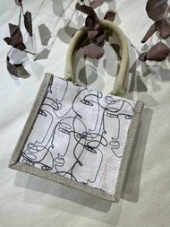 歲末出清 巧小麻布袋 小款 便當袋 購物袋 內裡 手提 紙藝拼貼 蝶