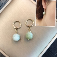Lucky stone lotus earring lucky charm