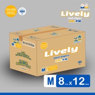 LIVELY (Carton) AdultPopok with Day and Night Adhesive M8 L7 XL6 Pcs x 12 Bags - Adult Diapers Tape 