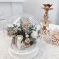 永生花拍拍燈玻璃盅-森林刺蝟