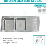 KITCHEN SINK BAK CUCI PIRING EIXO GLOBAL EXG 12050H BCP SET PANJANG HQ