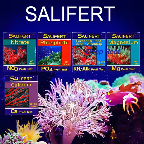 Salifert Test kit Ca Calcium Cu I2 KH Mg NH4 Ammonia NO2 Nitrite NO3 Nitrate PH PO4 Sr Potassium Wat