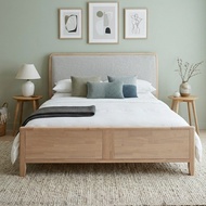 LOFT LIVING HELSINKI Full Solid Wood Queen King Bed Frame-White Wash