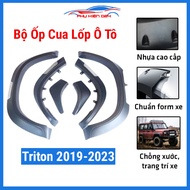 Bộ ốp cua lốp ô tô Triton 2019 2020 2021 2022 2023 Đen Xám bảo vệ trang trí bánh xe hơi