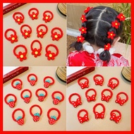 Qiaomengbao Hair Accessories Flower Series Red Plush Rubber Band Little Girl Tie Hair Band FL10.28