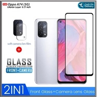 2-in-1 Tempered Glass Oppo A74 5G PACKAGE + Anti-Scratch Camera Lens Protector IN ROMAN ACC