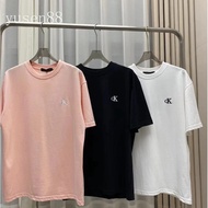 ORIGINAL Calvin Klein 100% men Short sleeve shirt men Round neck Loose Summer White tshirt CK Cotton