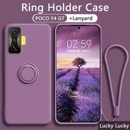 Luxury Xiaomi  POCO F4 GT Case F3 X4 X3 Global Liquid Silicone Soft Shock Proof Casing Magnetic Ring