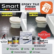 SMART Paint FULL SET EPOXY FLAKES FLOOR (1kg FLAKES/1L Tile Primer/1L Clear Top Coat/Anti Slip Polymer) Toilet Floor