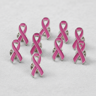 10pcs Breast Cancer Research Awareness Pink Ribbon Lapel Pin Badges