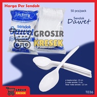 [LBR] T036 Victory Fruit Porridge Ice Spoon White PP Plastic - GK Food Packaging