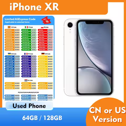 Apple iphone XR 4g 64GB 128GB 256GB ROM Smartphoen IOS 6.1inch 1792×828 Display Resolution 12MP Came