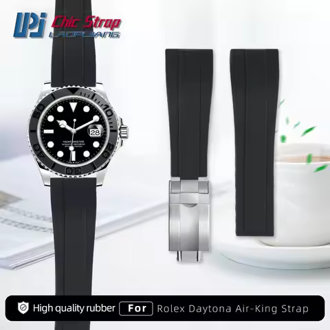 Sports Diving Rubber Watch Strap For Rolex Daytona Air-King Yacht-Master Folding Buckle Silicone Wat
