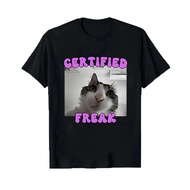 Funny Shirt Certified Freak Cat T-Shirt - Funny Animal Graphic Tee High Quality Oversized for Cat Sh